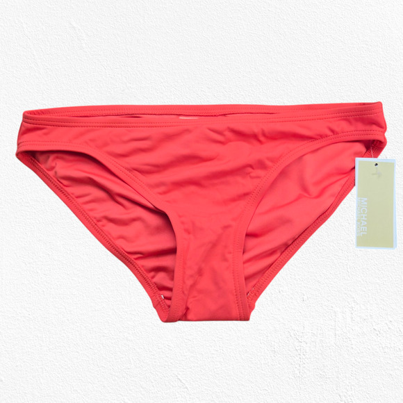 Michael Michael Kors Coral Orange Pink Solid Swimsuit Bikini Bottom Size XS - Picture 1 of 8